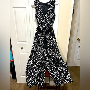 Karl Lagerfeld Paris cropped Jumpsuit black and white polka dot